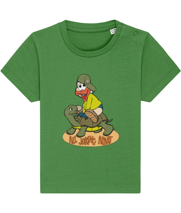 BABY-JOKING-TSH-FRESH-GREEN.png Bampsie Baby T-shirt All joking Apart