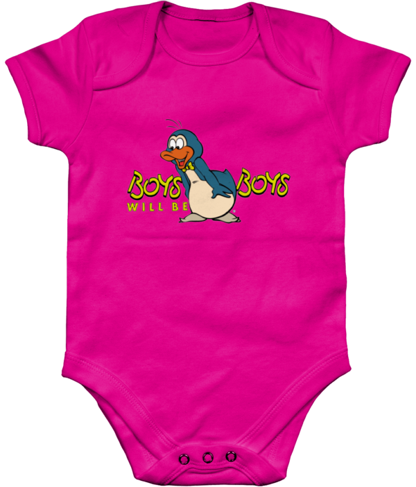 boys-will-be-boys-fushia-body-1.png Bampsie Baby Romper Boys will be Boys